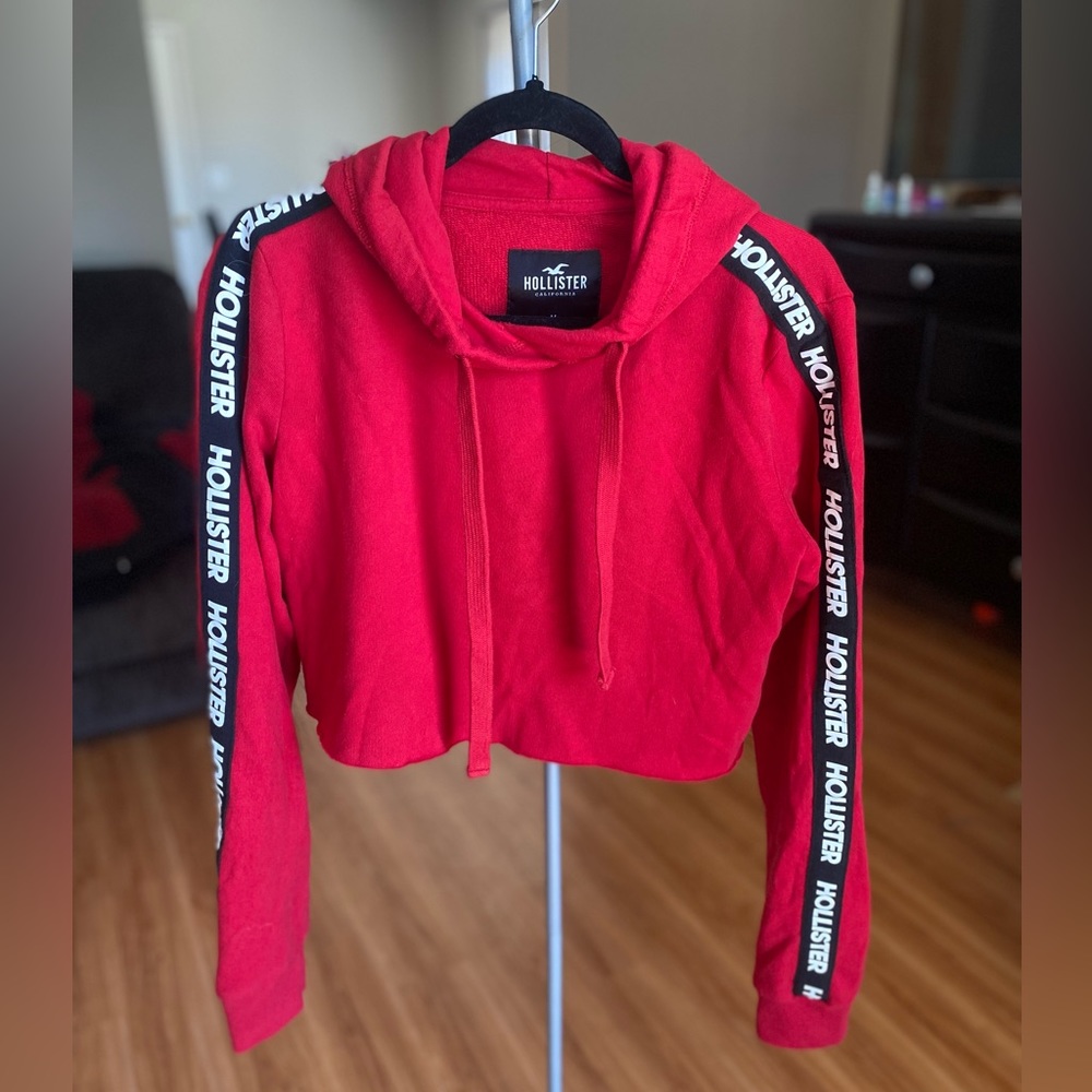 Hollister Logo cropped hoodie